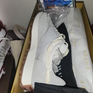 Rhude Off-White and Brown Sneakers